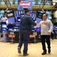 Traders wear Levis clothing ahead of the Levi Strauss & Co. IPO on the floor of the New York Stock Exchange (NYSE) in New York, U.S., March 21, 2019. REUTERS/Brendan McDermid - RC1ECD72CD80